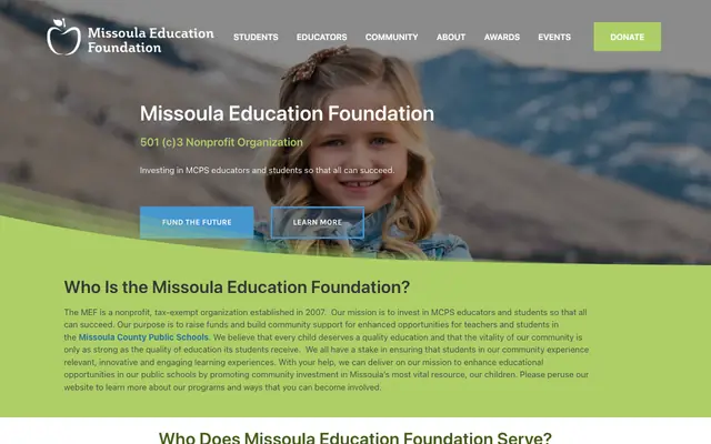 Screenshot of missoulaedfoundation.org