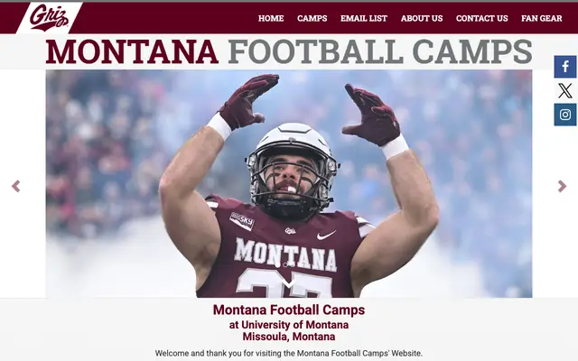 Screenshot of montanafootballcamps.com