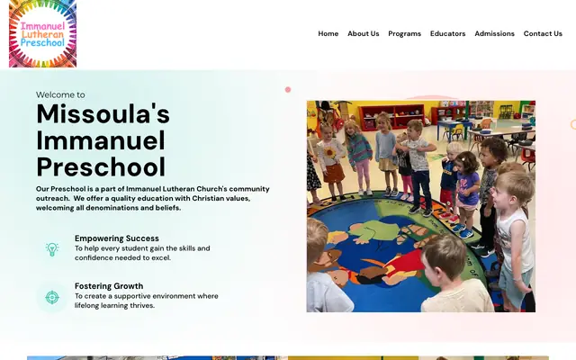 Screenshot of immanuelpreschoolmissoula.org
