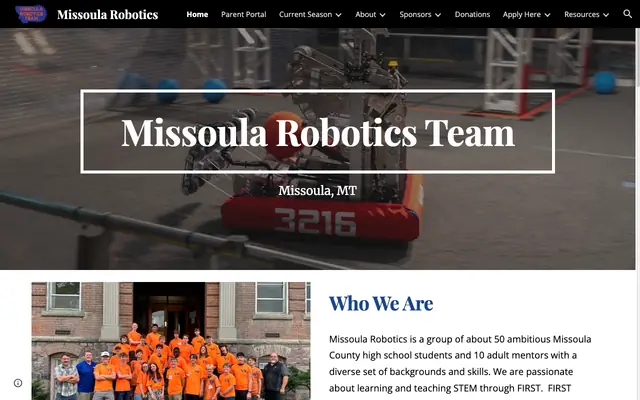 Screenshot of missoularobotics.org
