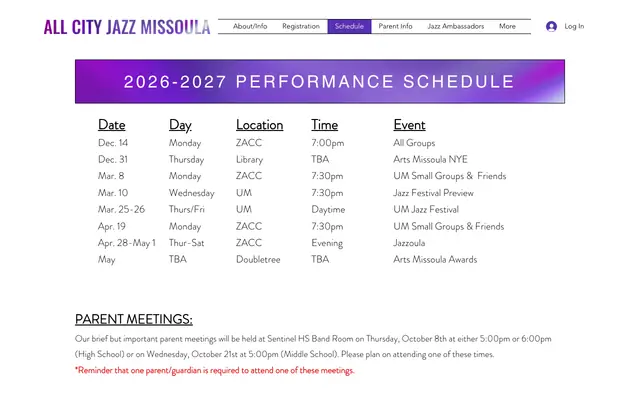 Screenshot of allcityjazzmissoula.com