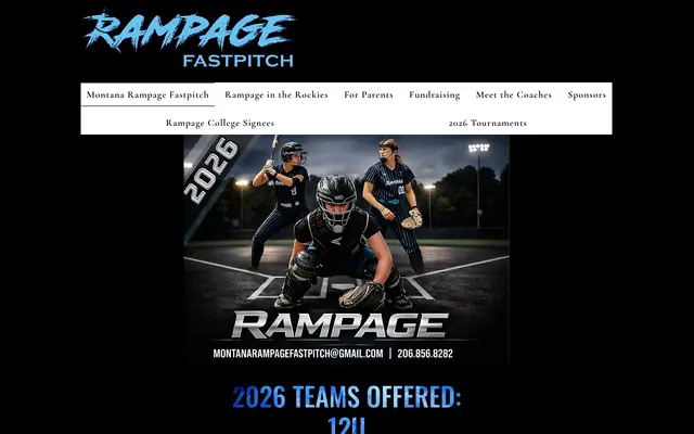 Screenshot of montanarampagefastpitch.com