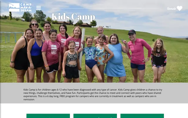 Screenshot of campdream.org