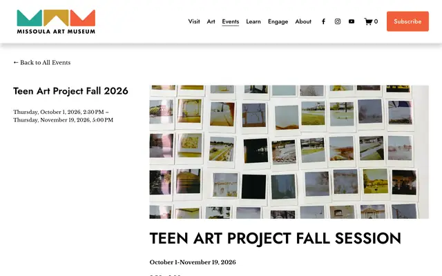 Screenshot of missoulaartmuseum.org