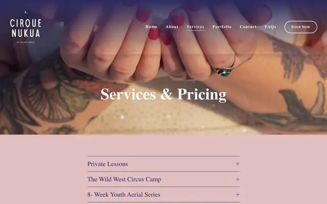 Screenshot of cirquenukua.com