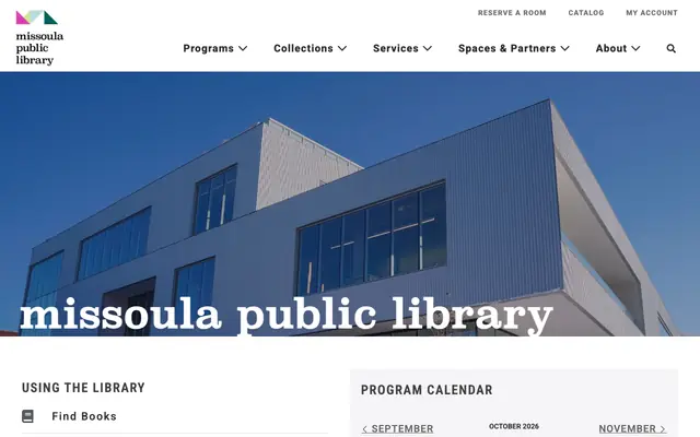 Screenshot of missoulapubliclibrary.org