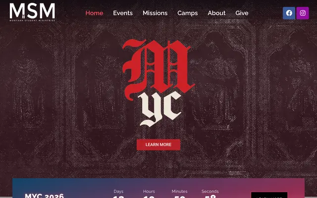 Screenshot of montanastudentministries.com