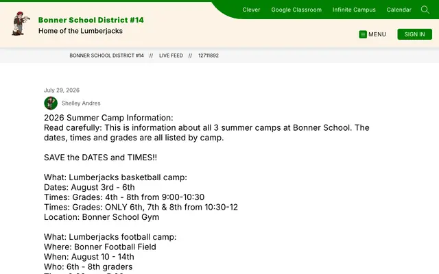 Screenshot of bonner.k12.mt.us