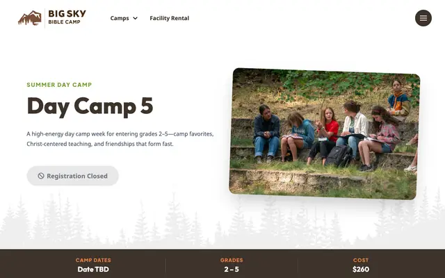 Screenshot of bigskybiblecamp.org