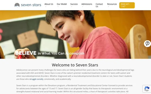 Screenshot of discoversevenstars.com