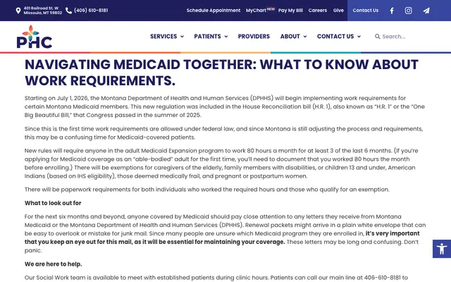 Screenshot of partnershiphealthcenter.org