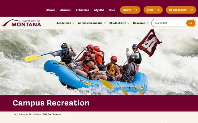 Screenshot of umt.edu