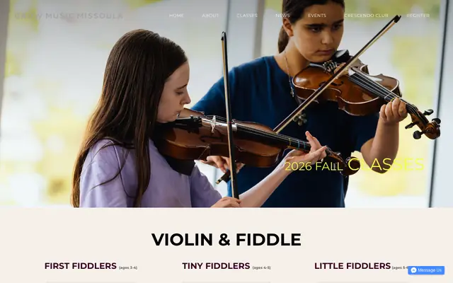 Screenshot of growmusicmissoula.com