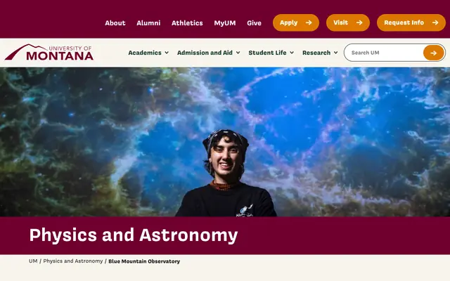 Screenshot of umt.edu