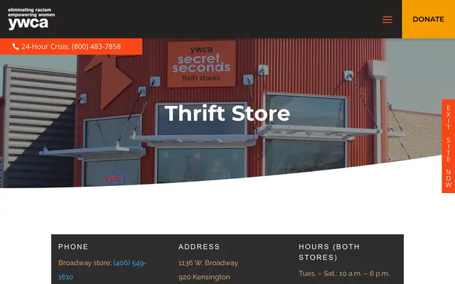 Screenshot of ywcamissoula.org