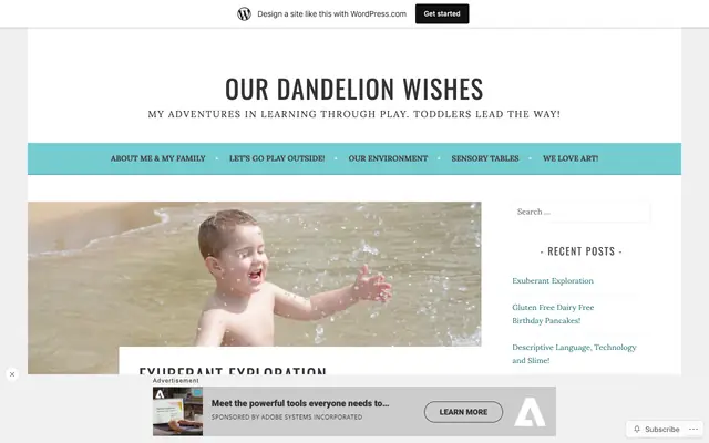 Screenshot of ourdandelionwishes.wordpress.com