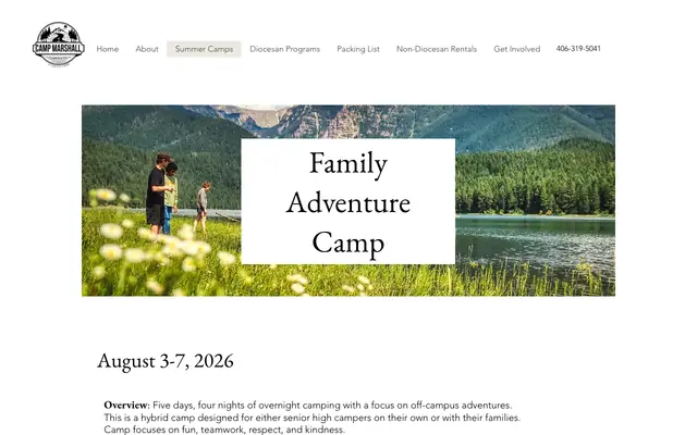 Screenshot of campmarshallmontana.org