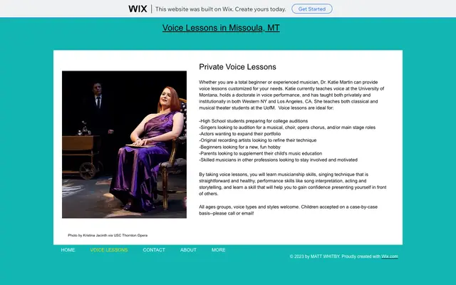 Screenshot of katieelizabethmart.wixsite.com