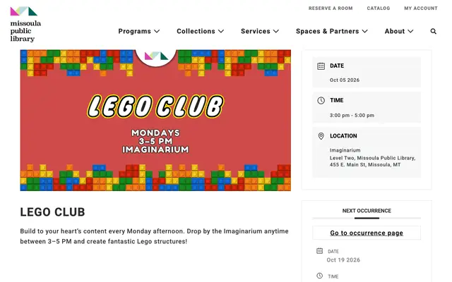 Screenshot of missoulapubliclibrary.org