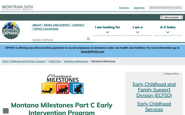 Screenshot of dphhs.mt.gov