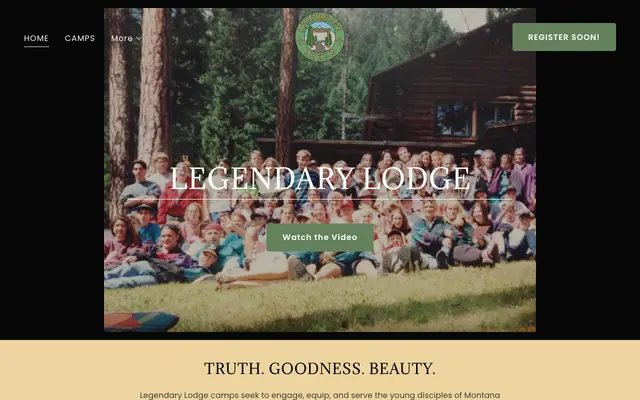 Screenshot of legendarylodge.org