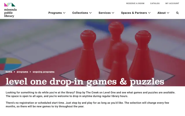 Screenshot of missoulapubliclibrary.org