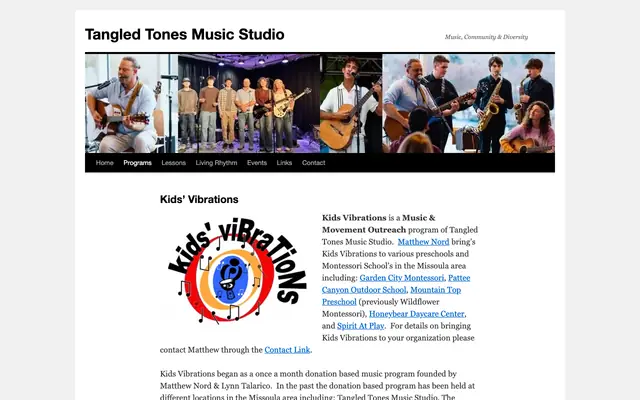 Screenshot of tangledtones.com