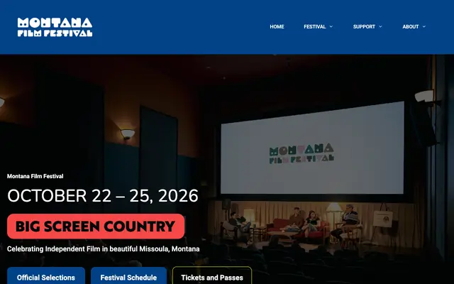 Screenshot of montanafilmfestival.org