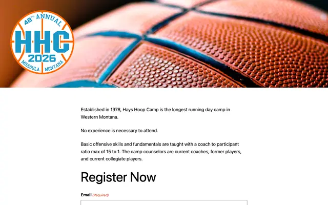 Screenshot of hayshoopcamp.com