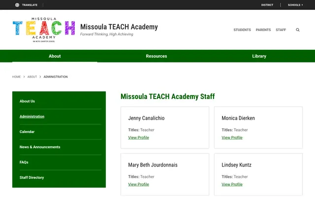Screenshot of teach.mcpsmt.org