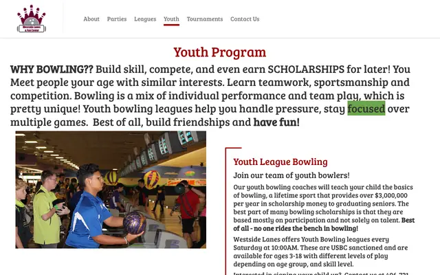 Screenshot of missoulabowling.com