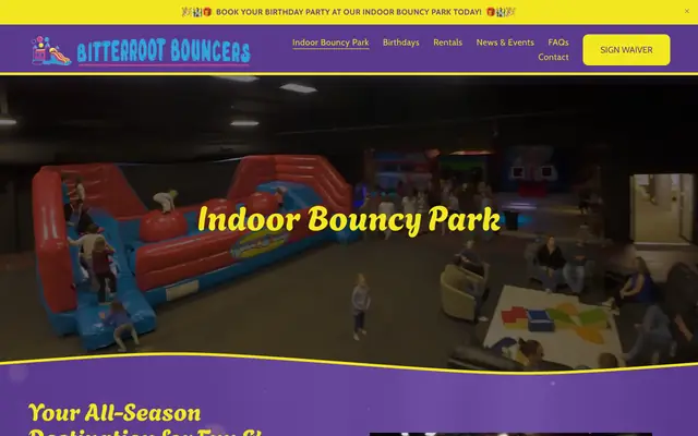 Screenshot of bitterrootbouncers.com