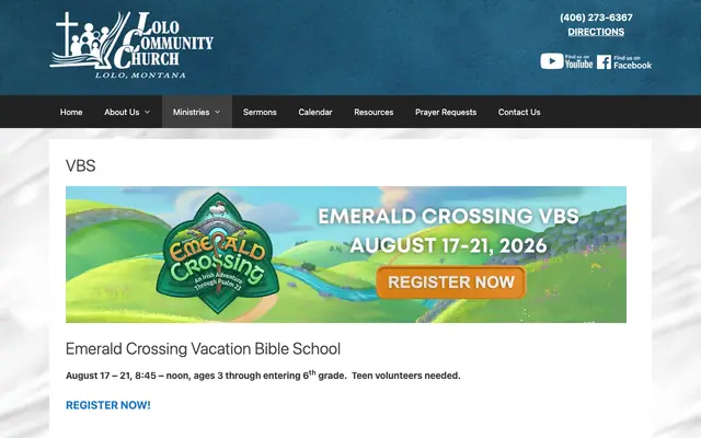 Screenshot of lolocommunitychurch.org