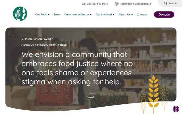 Screenshot of missoulafoodbank.org