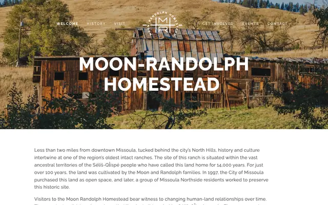 Screenshot of moonrandolphhomestead.org