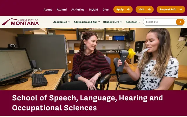 Screenshot of umt.edu