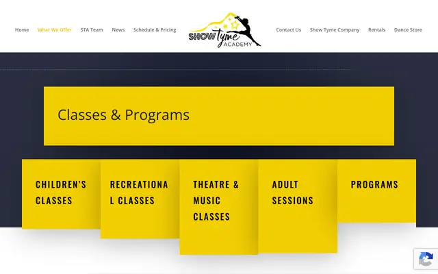 Screenshot of showtymeacademy.com