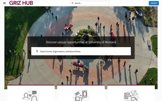 Screenshot of grizhub.umt.edu