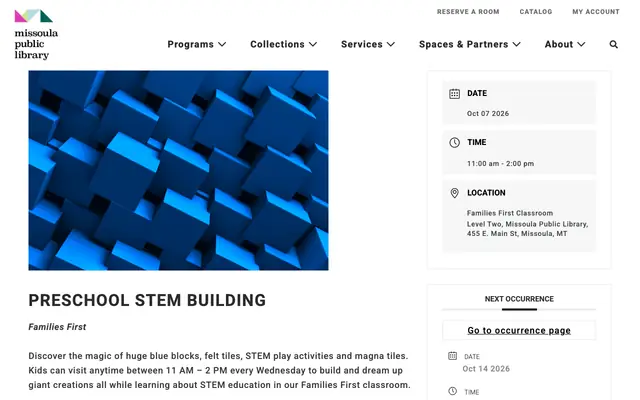 Screenshot of missoulapubliclibrary.org