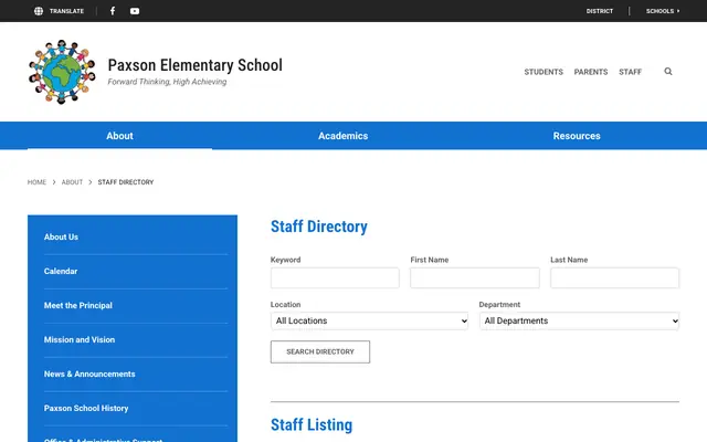 Screenshot of paxson.mcpsmt.org