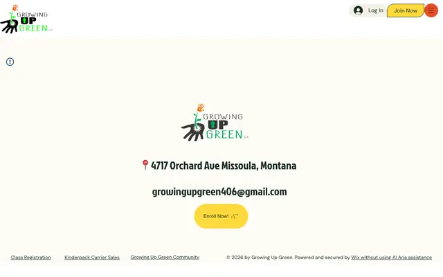 Screenshot of growingupgreen406.com