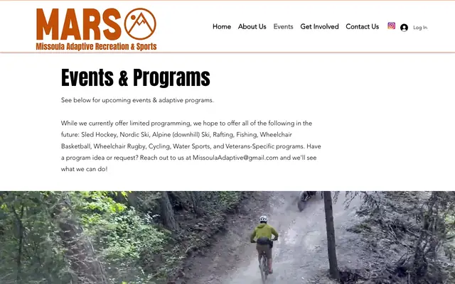 Screenshot of missoulaadaptiverec.org