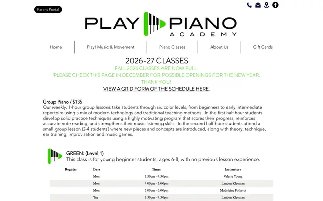 Screenshot of playpianomt.com