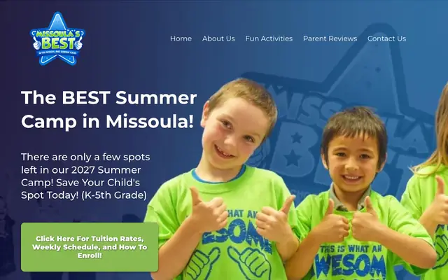 Screenshot of missoulasummercamp.com