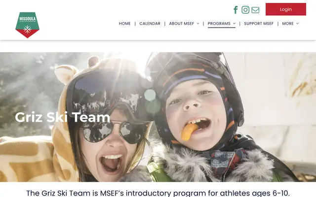 Screenshot of missoulaskieducationfoundation.org