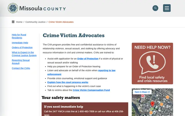 Screenshot of missoulacounty.gov
