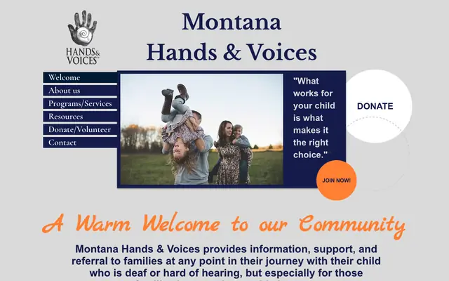 Screenshot of mthandsandvoices.org