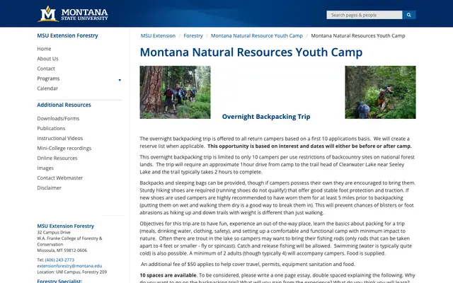 Screenshot of montana.edu