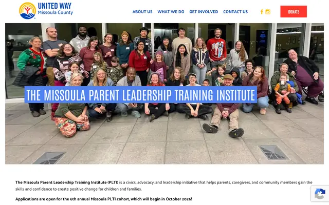Screenshot of missoulaunitedway.org