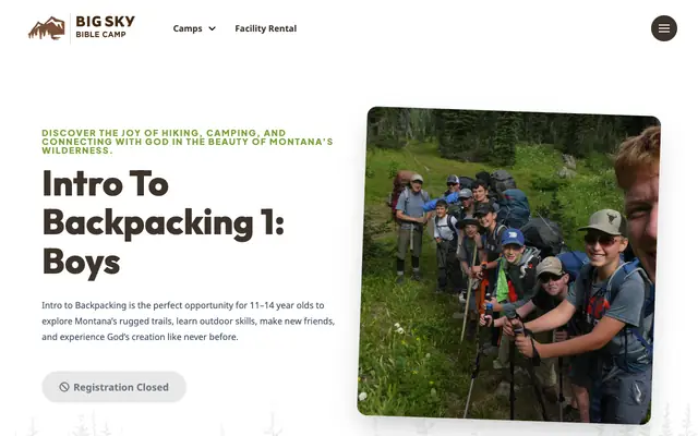 Screenshot of bigskybiblecamp.org